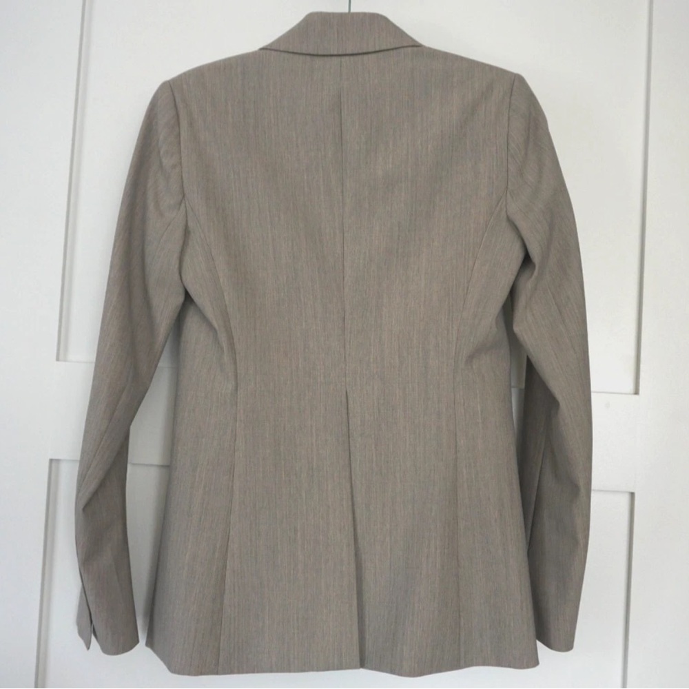 Theory Womens Rory Tailor Tailored Wool Gray Sand Blazer Jacket 4 - Picture 5 of 9